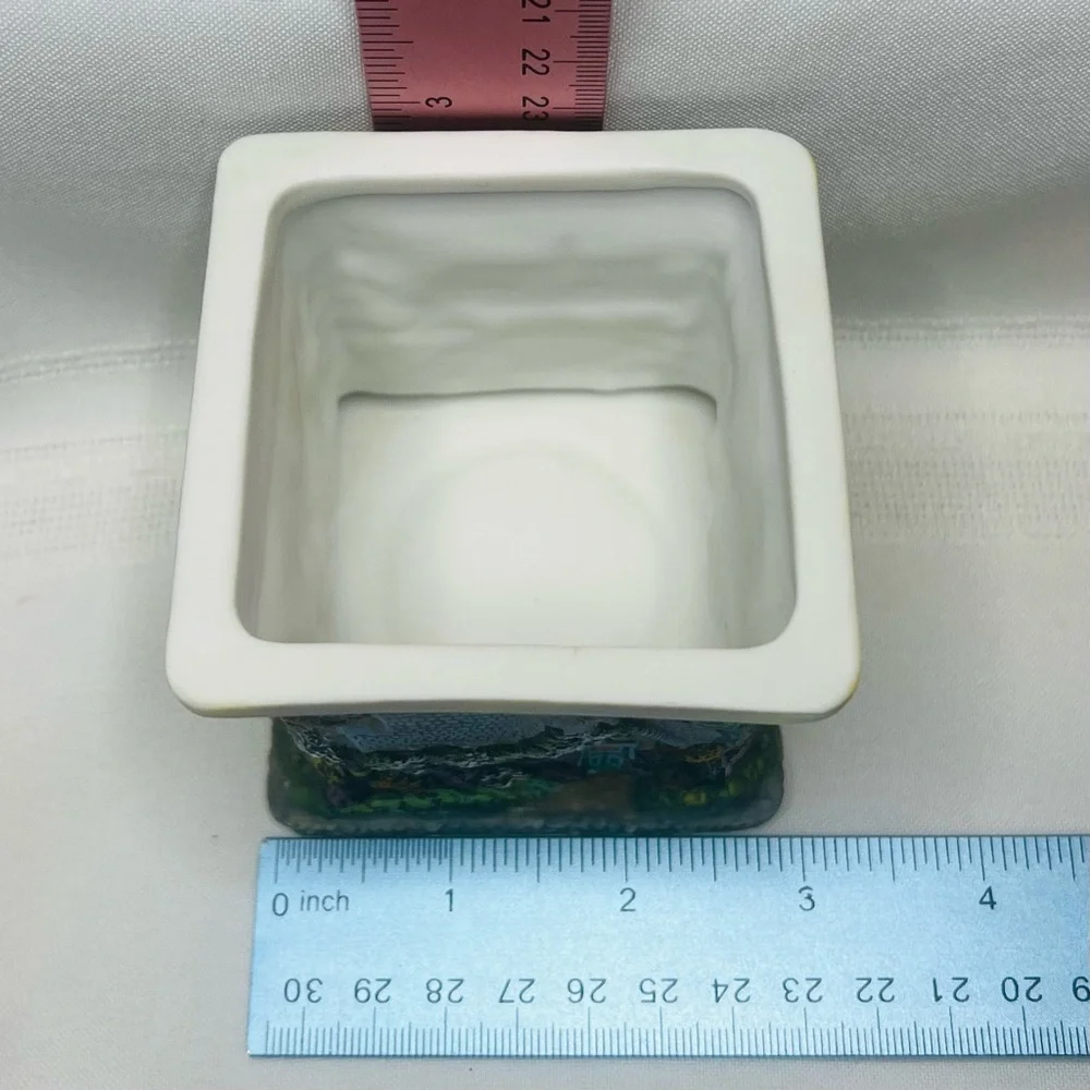 Thomas Kinkade Votive Tea Light Candle Holder Square Cottages LIKE‎ NEW